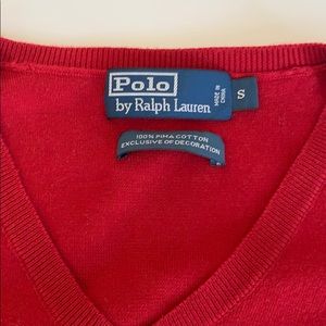 Polo by Ralph Lauren Sweaters - Red Pima Cotton Sweater Vest Polo by Ralph Lauren Sweaters - Red Pima Cotton Sweater Vest
